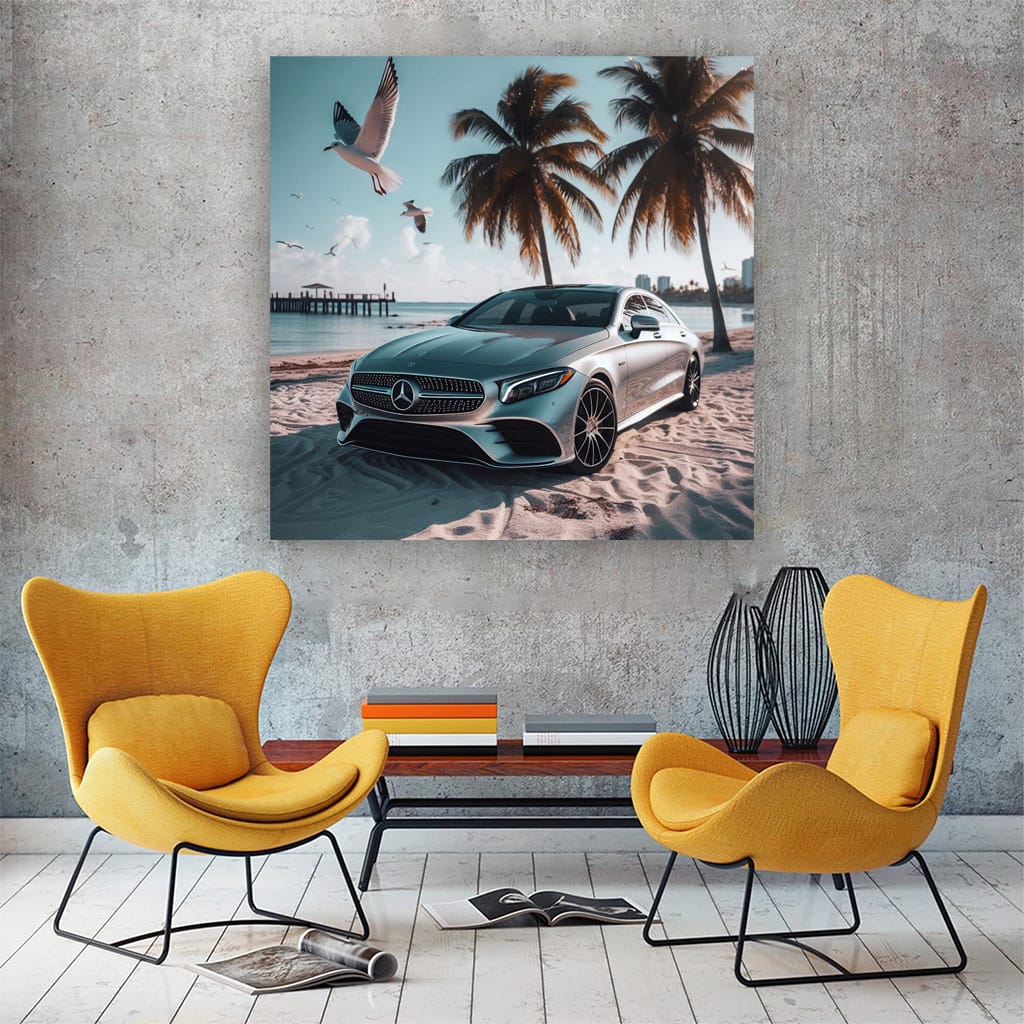 Mercedesbenz Cls On Beach Wall Art