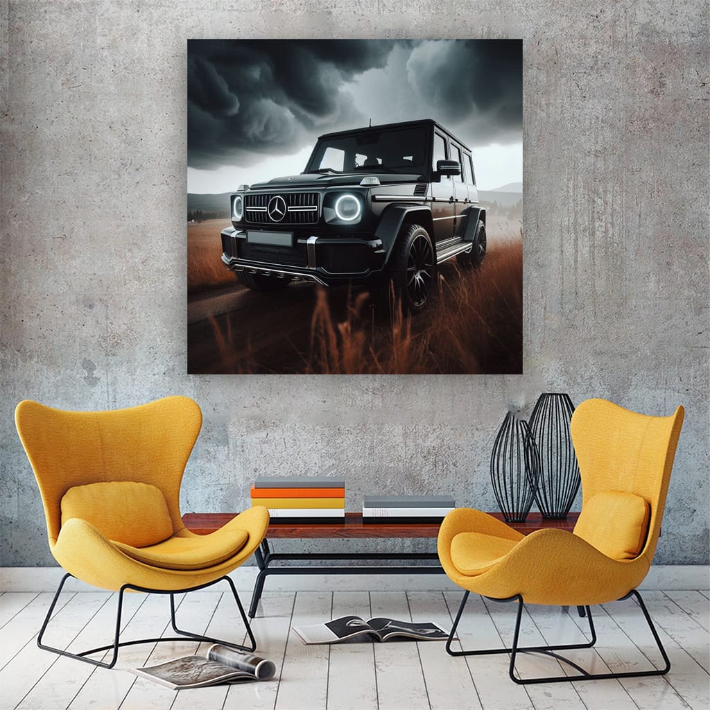 Mercedesbenz Gclass Cloudy Weath Wall Art