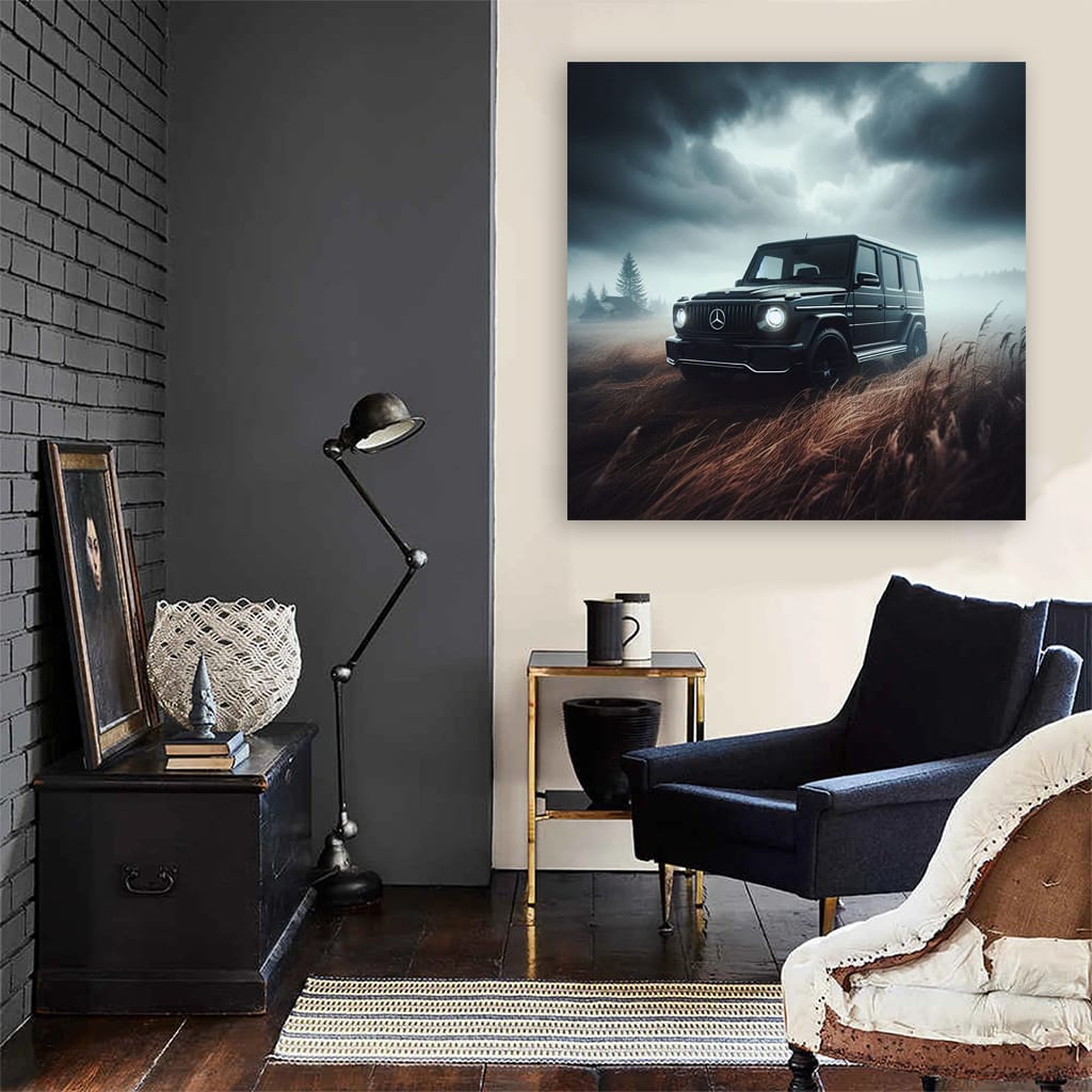 Mercedesbenz Gclass Cloudy Weather Wall Art