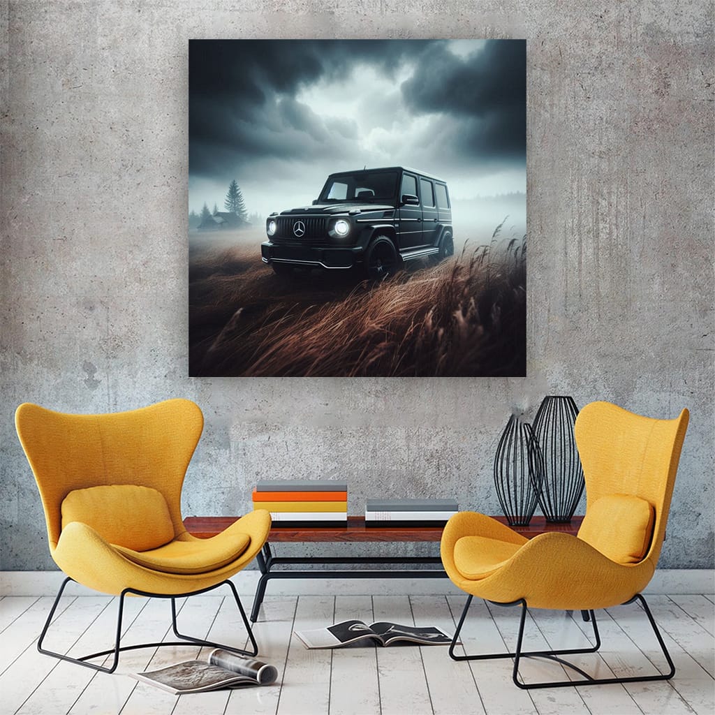 Mercedesbenz Gclass Cloudy Weather Wall Art