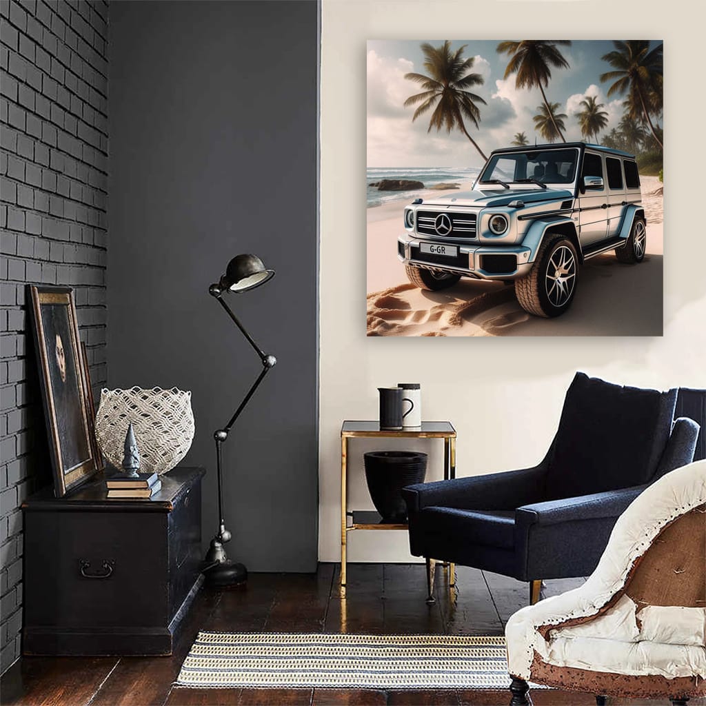 Mercedesbenz Gclass On Beach Wall Art