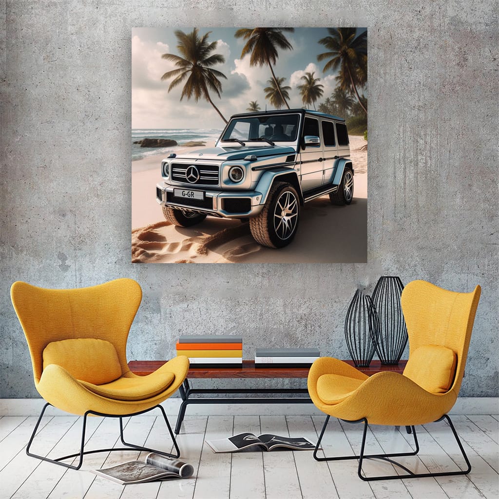 Mercedesbenz Gclass On Beach Wall Art