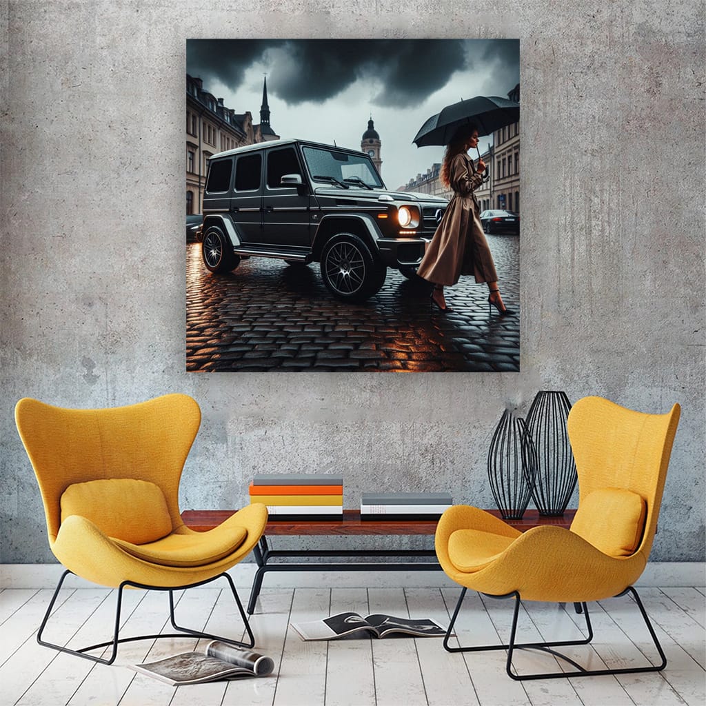 Mercedesbenz G Wagon Cloudy Weather Wall Art