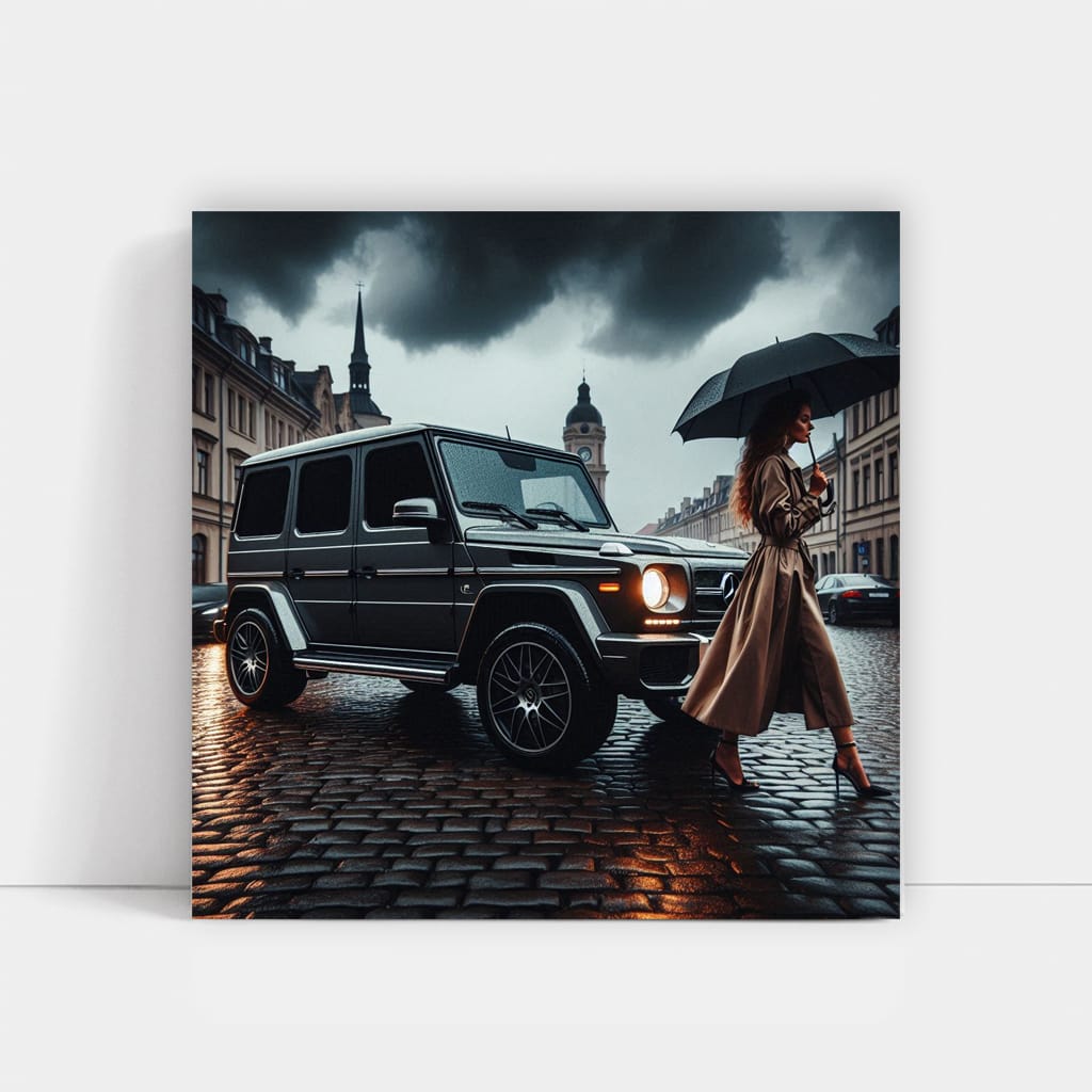 Mercedesbenz G Wagon Cloudy Weather Wall Art