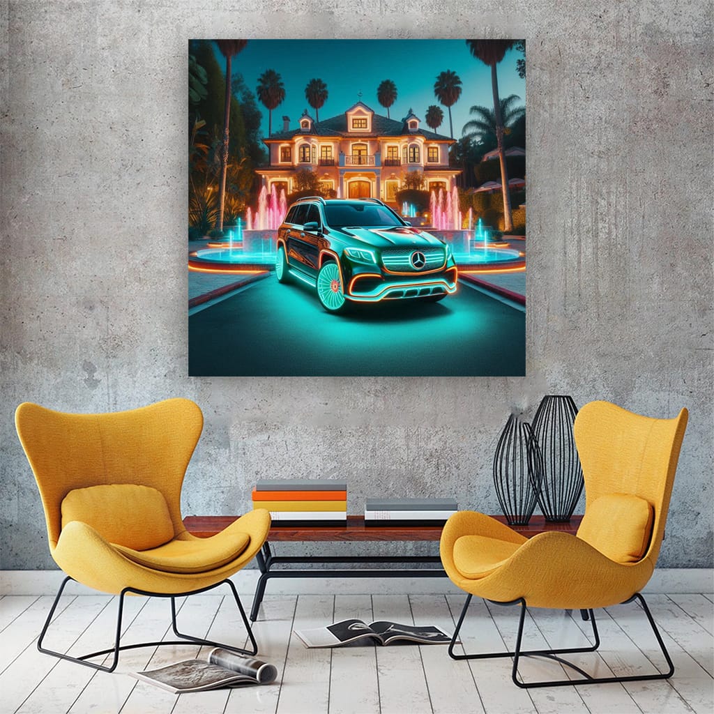 Mercedesbenz Gls Neon Wall Art