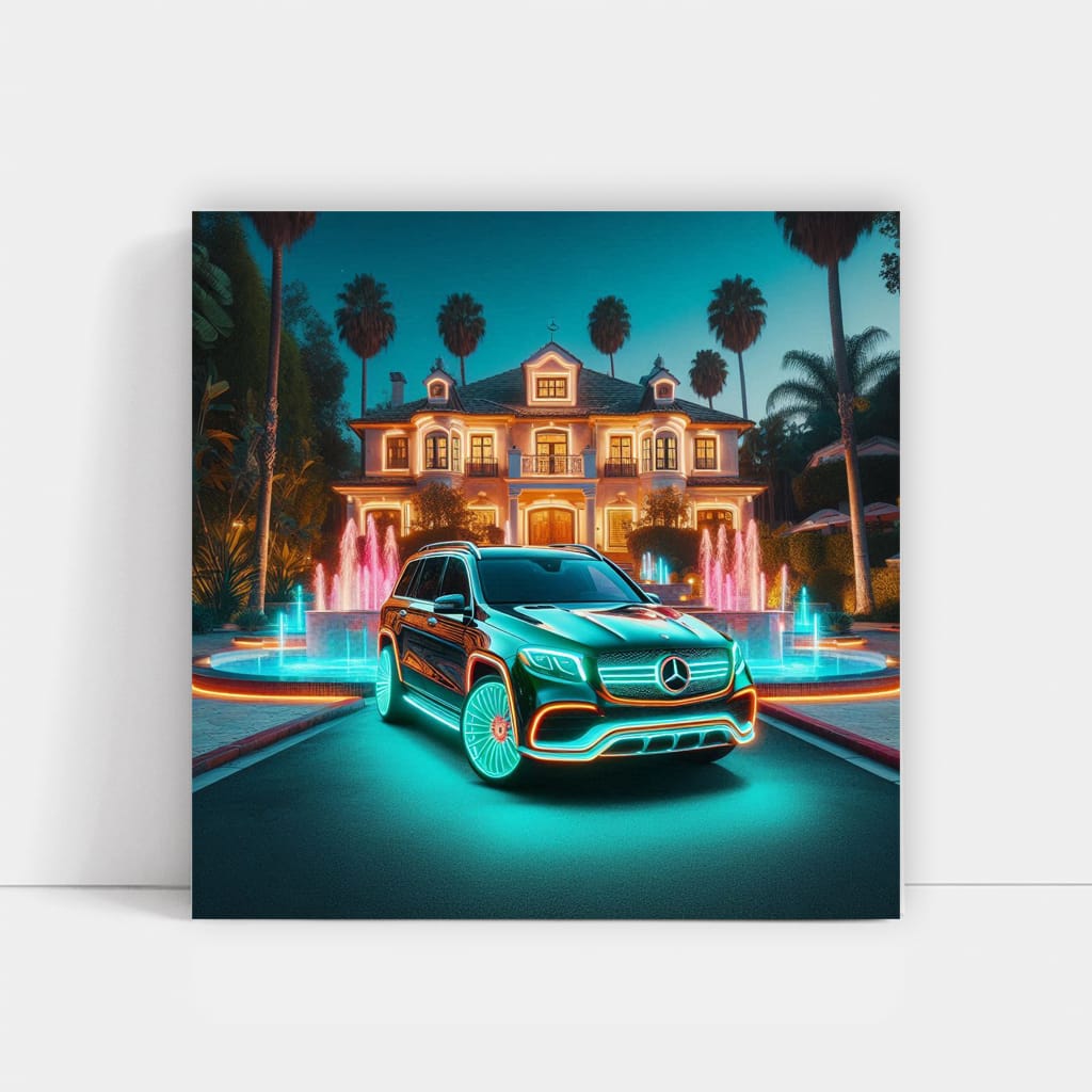 Mercedesbenz Gls Neon Wall Art