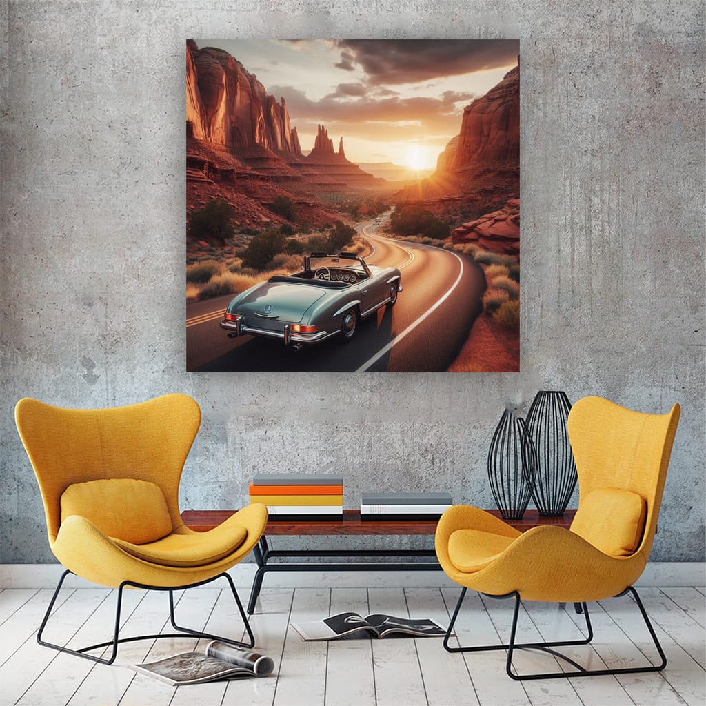 Mercedesbenz Old Retro Cany Wall Art