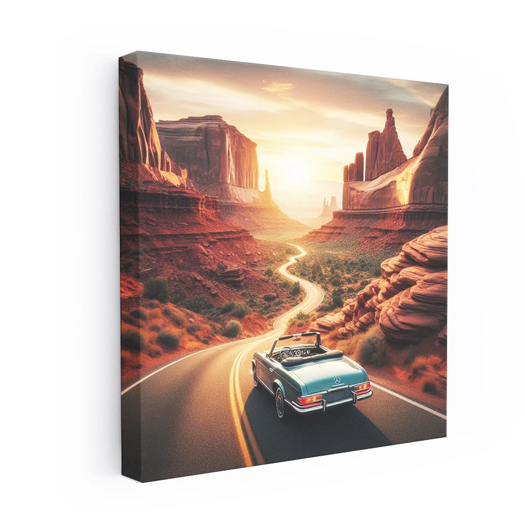 Mercedesbenz Old Retro Canyon Wall Art