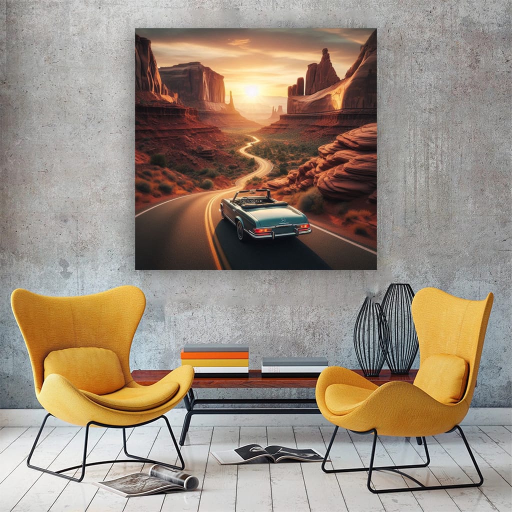 Mercedesbenz Old Retro Canyon Wall Art