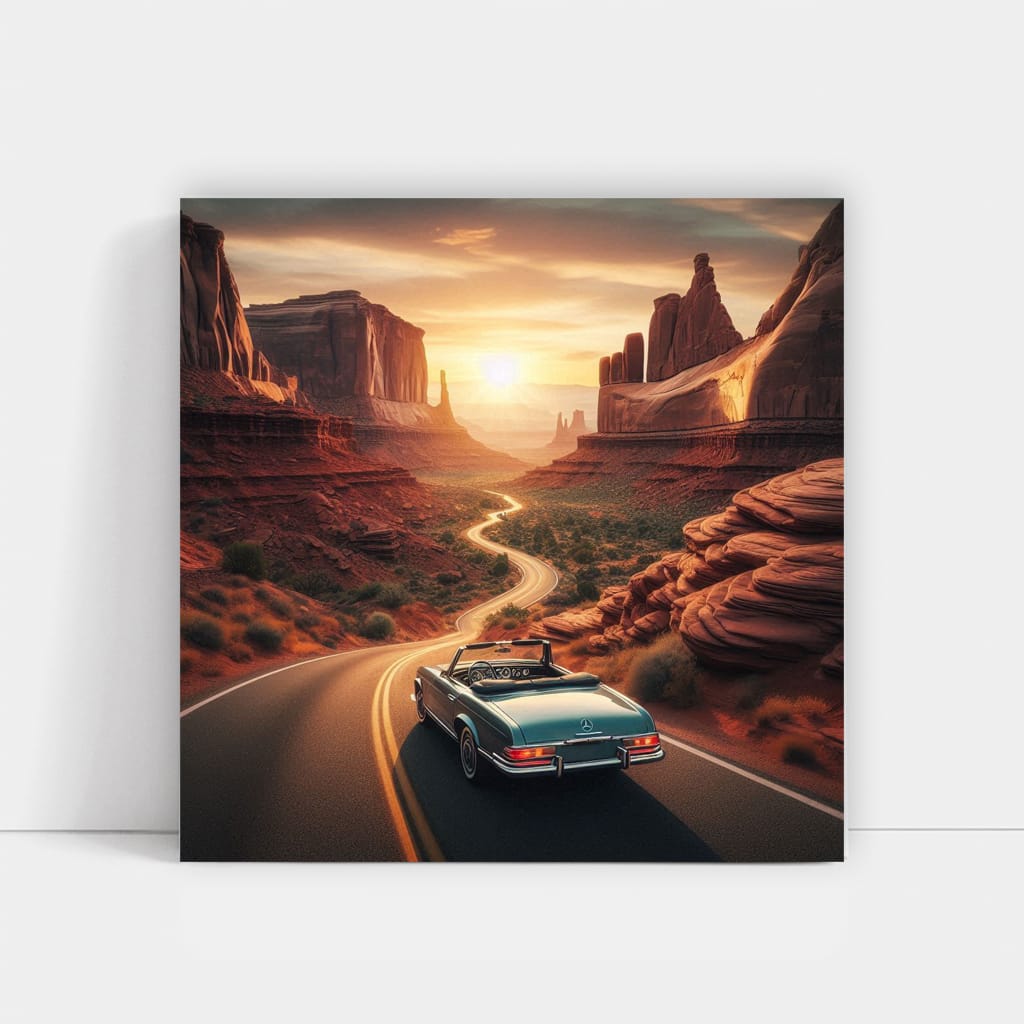 Mercedesbenz Old Retro Canyon Wall Art