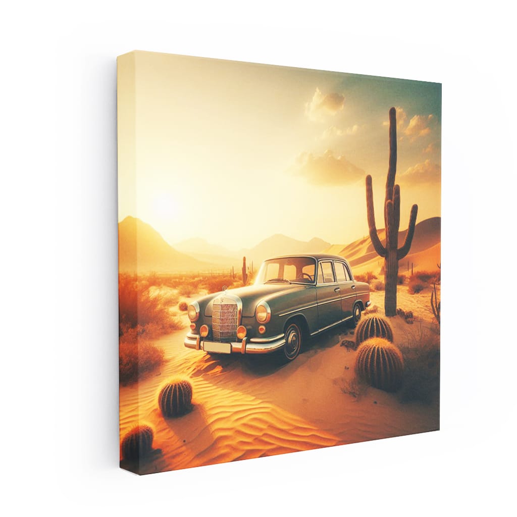 Mercedesbenz Old Retro Desert Wall Art