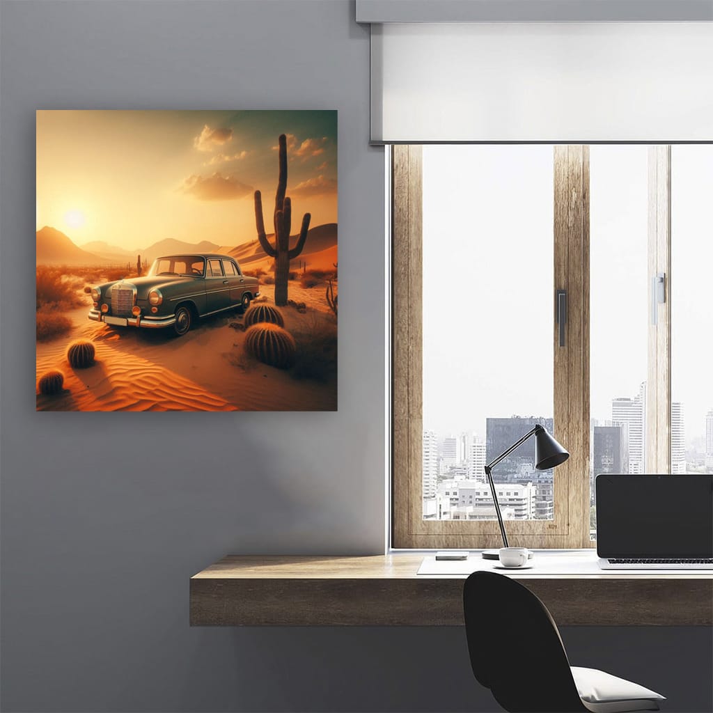 Mercedesbenz Old Retro Desert Wall Art