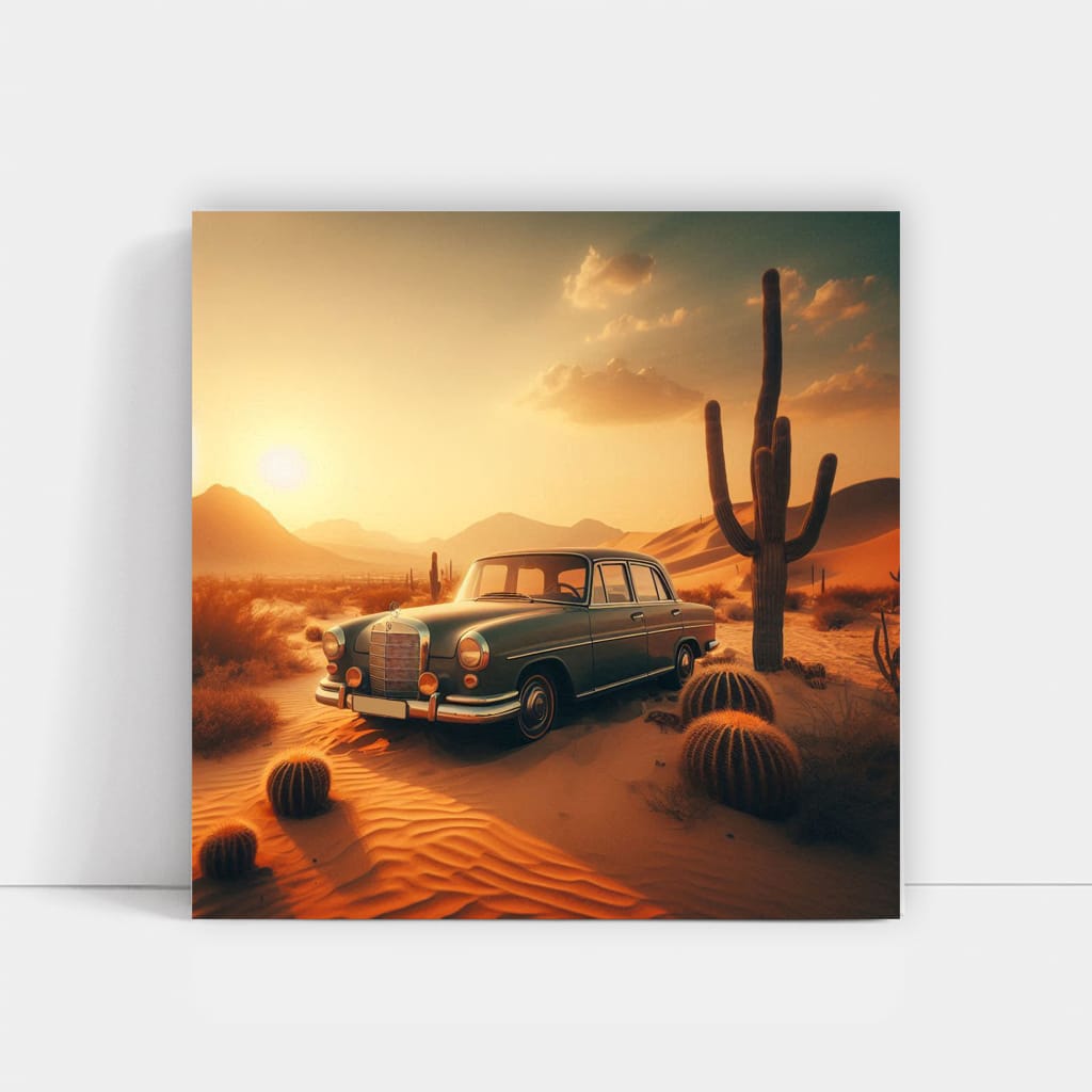 Mercedesbenz Old Retro Desert Wall Art