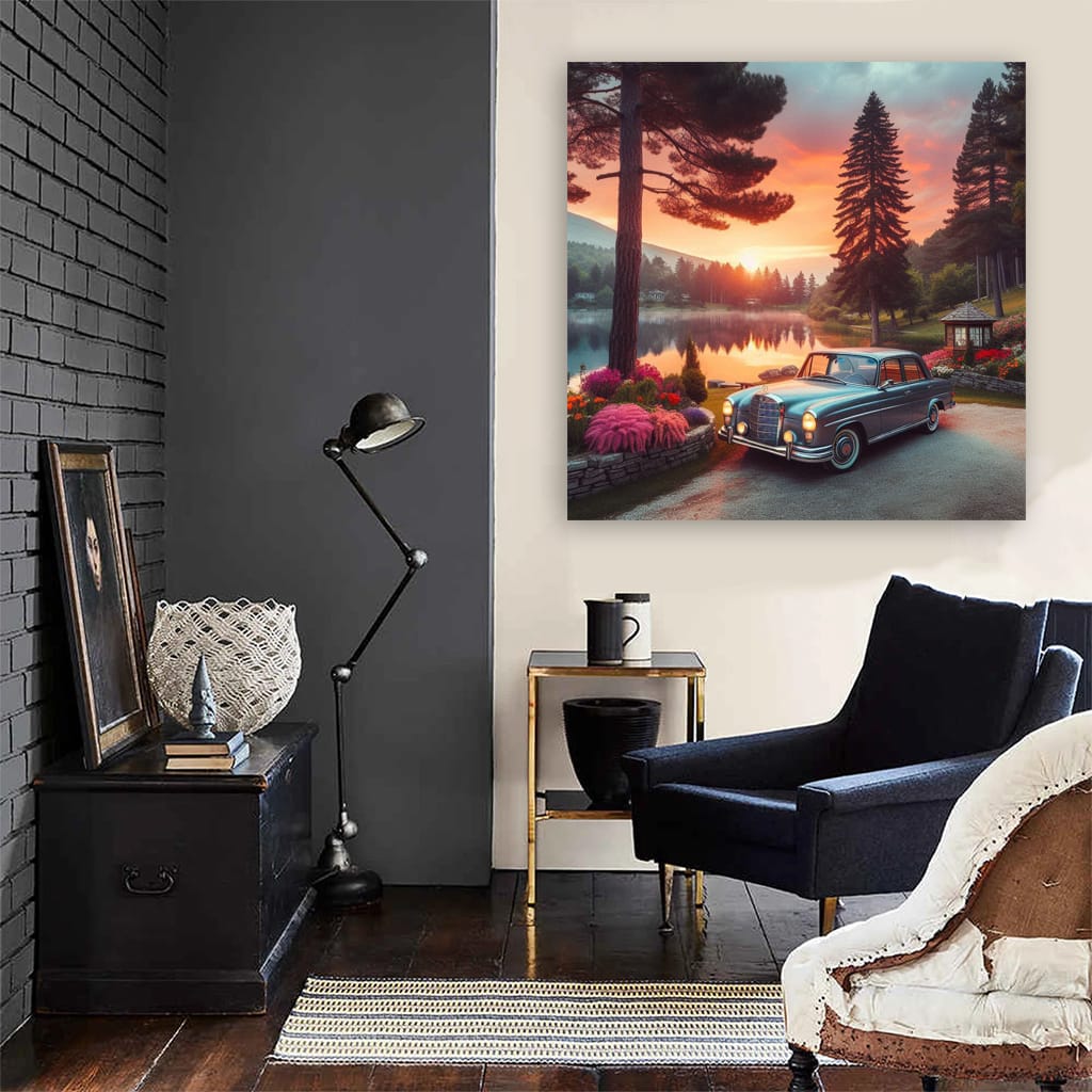 Mercedesbenz Old Retro La Wall Art