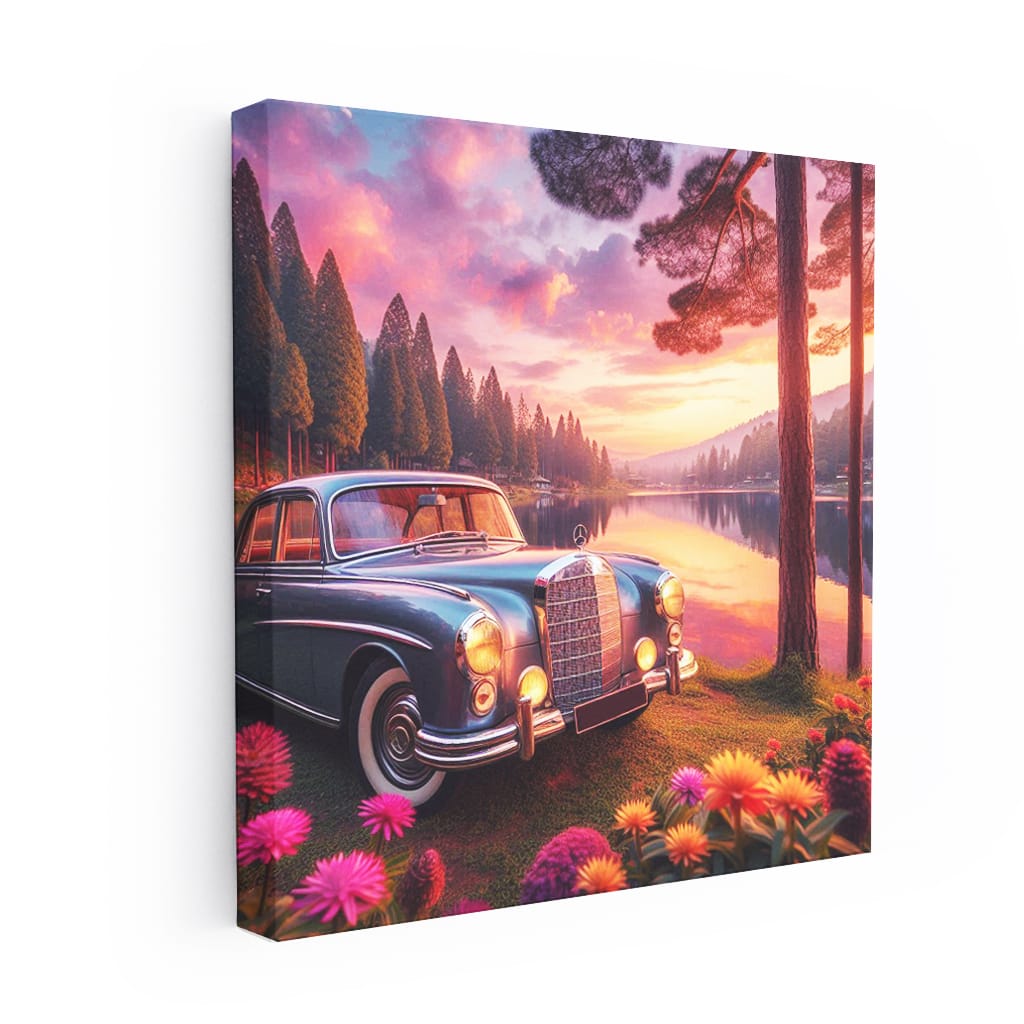 Mercedesbenz Old Retro Lake Wall Art