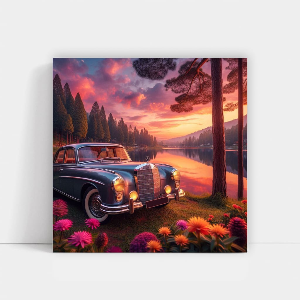 Mercedesbenz Old Retro Lake Wall Art