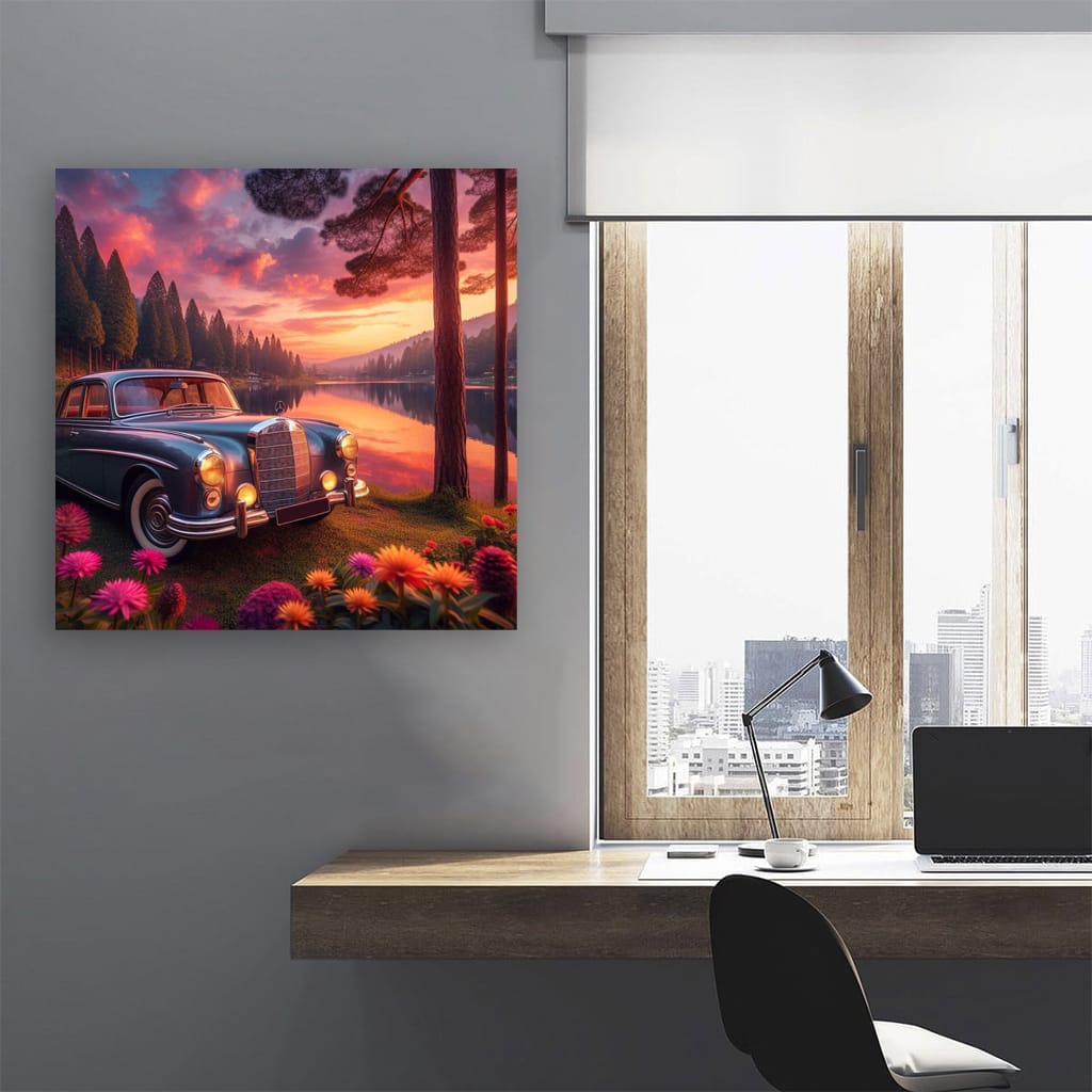 Mercedesbenz Old Retro Lake Wall Art