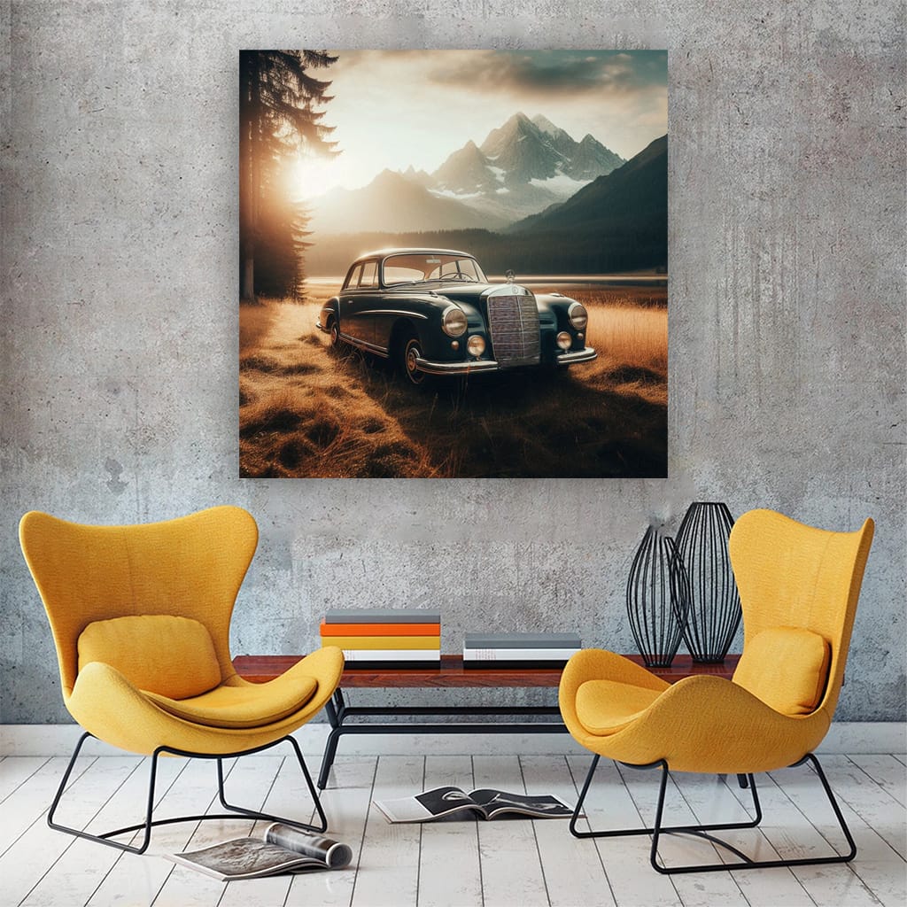 Vintage Mercedes-Benz in National Park - Classic Elegance