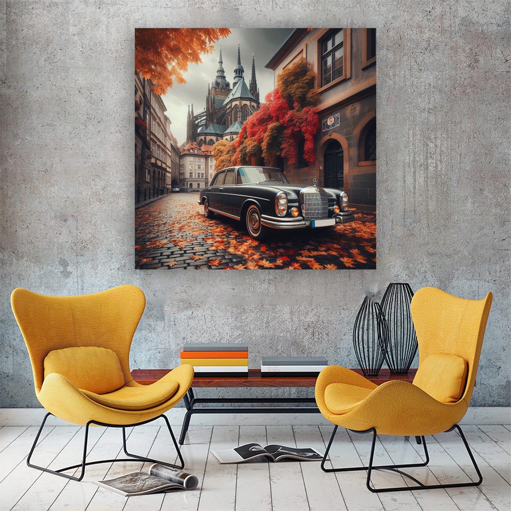 Mercedesbenz Sclass Old Cloudy Weath Wall Art