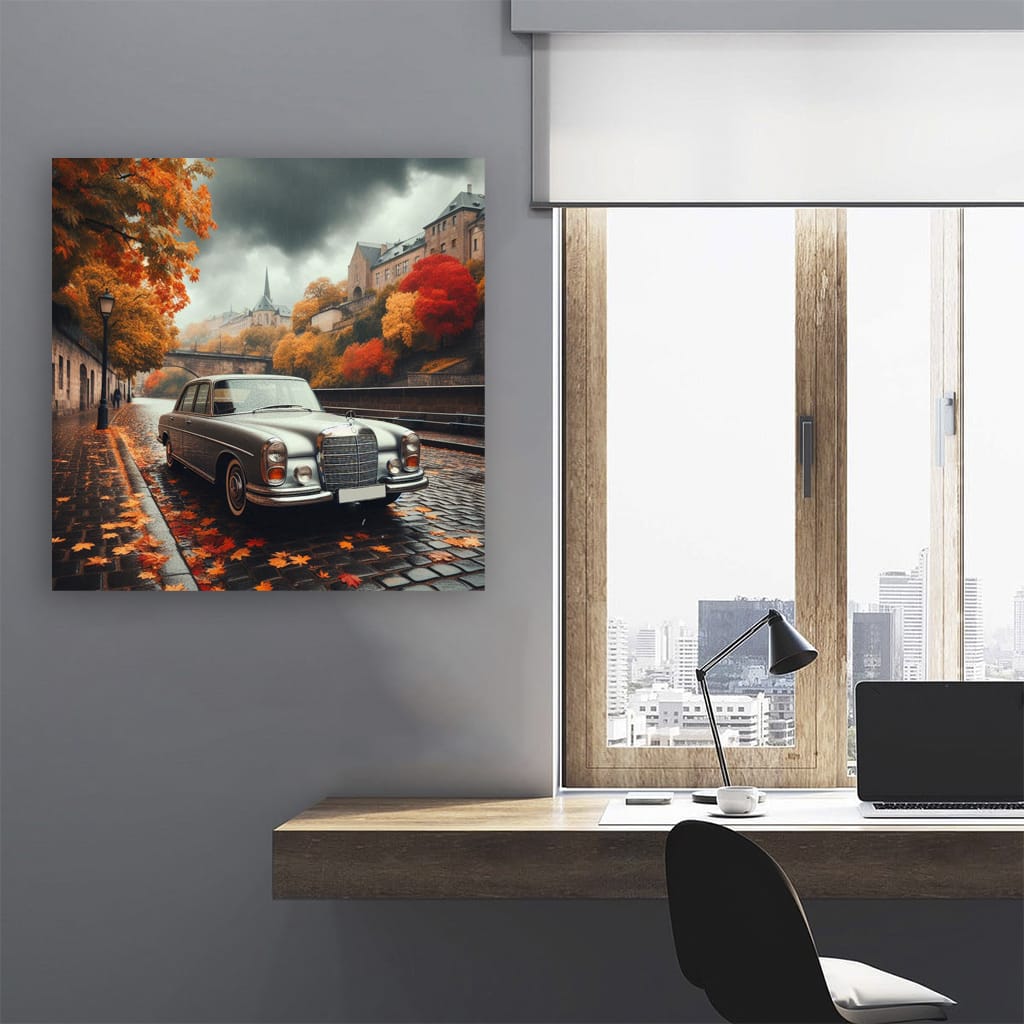 Mercedesbenz Sclass Old Cloudy Weather Wall Art