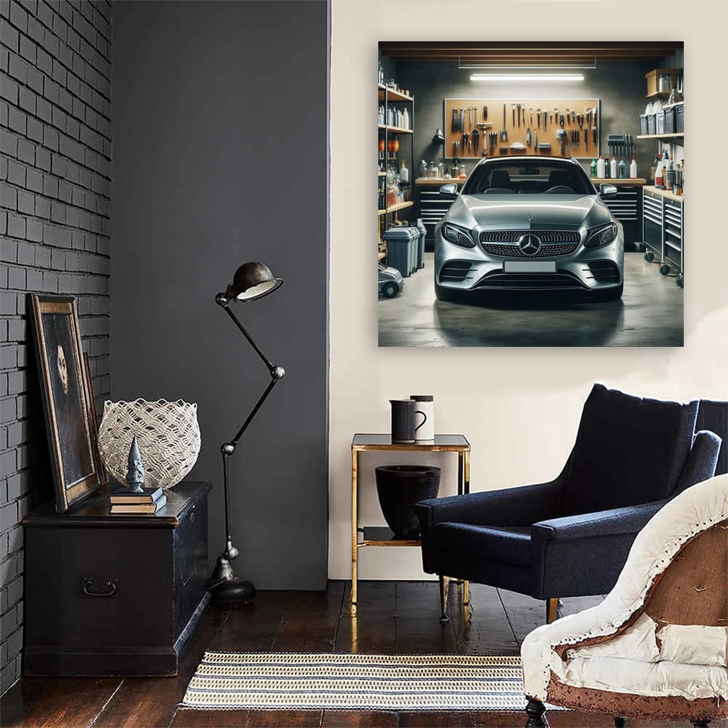 Mercedes E-Class in Garage - Symbol of Elegance and Power