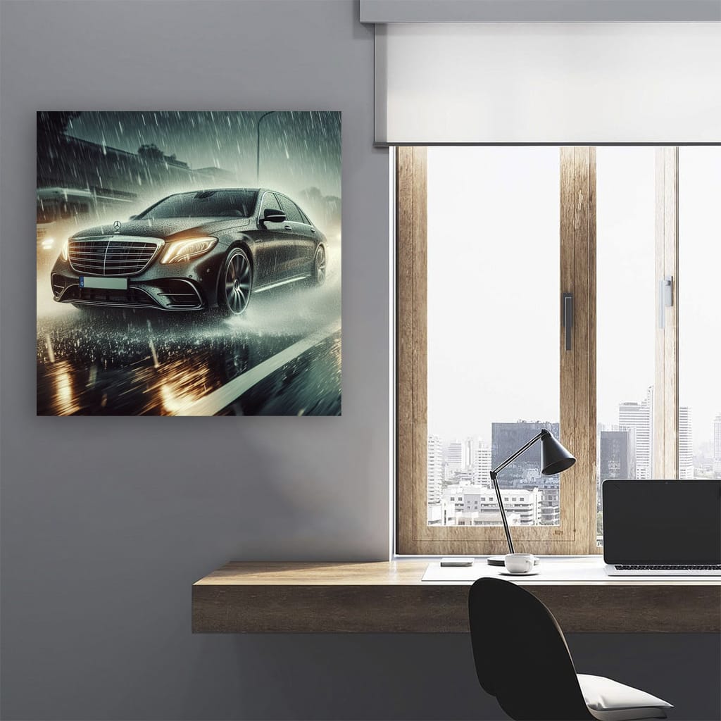 Mercedes S Class Rainy Weather Wall Art