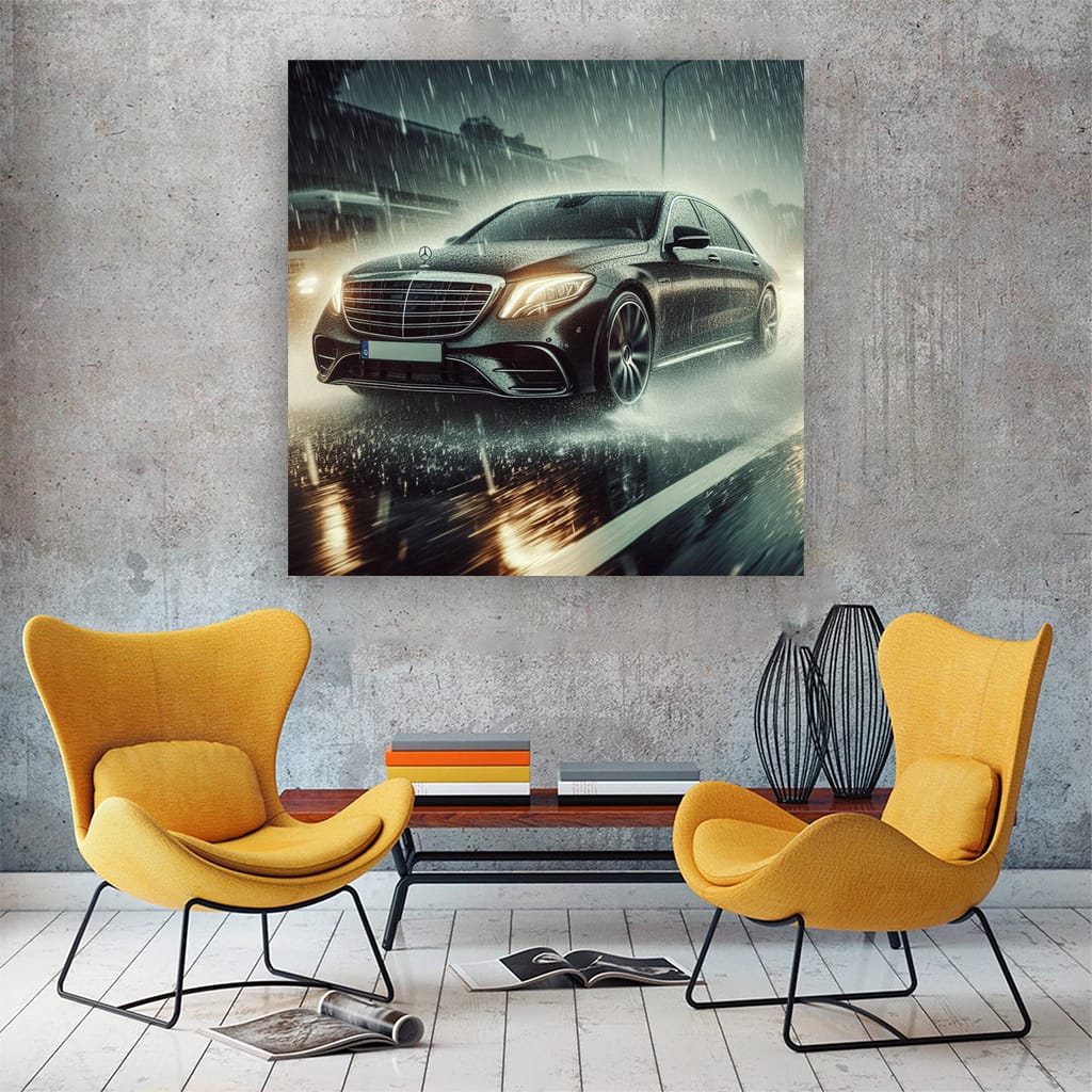 Mercedes S Class Rainy Weather Wall Art