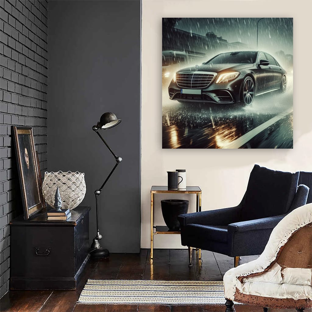 Mercedes S Class Rainy Weather Wall Art