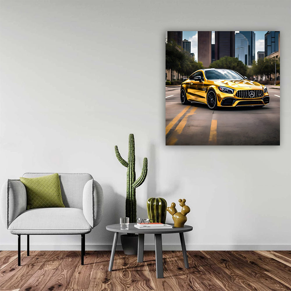 Gold Mercedes AMG C63 in Houston TX - Luxury and Power