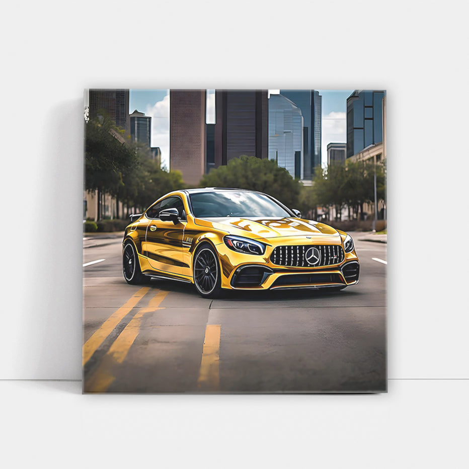 Gold Mercedes AMG C63 in Houston TX - Luxury and Power