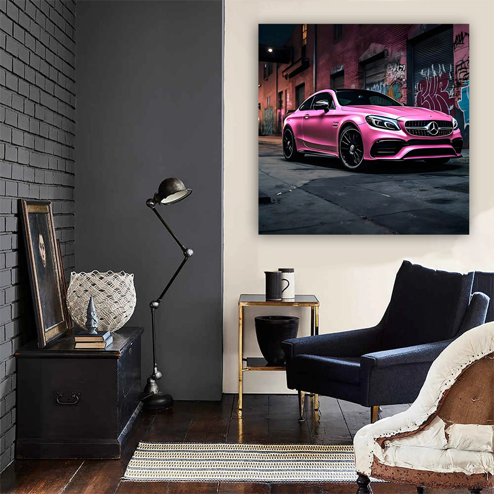 Pink Mercedes AMG C63 in Ghetto - Bold and Flashy
