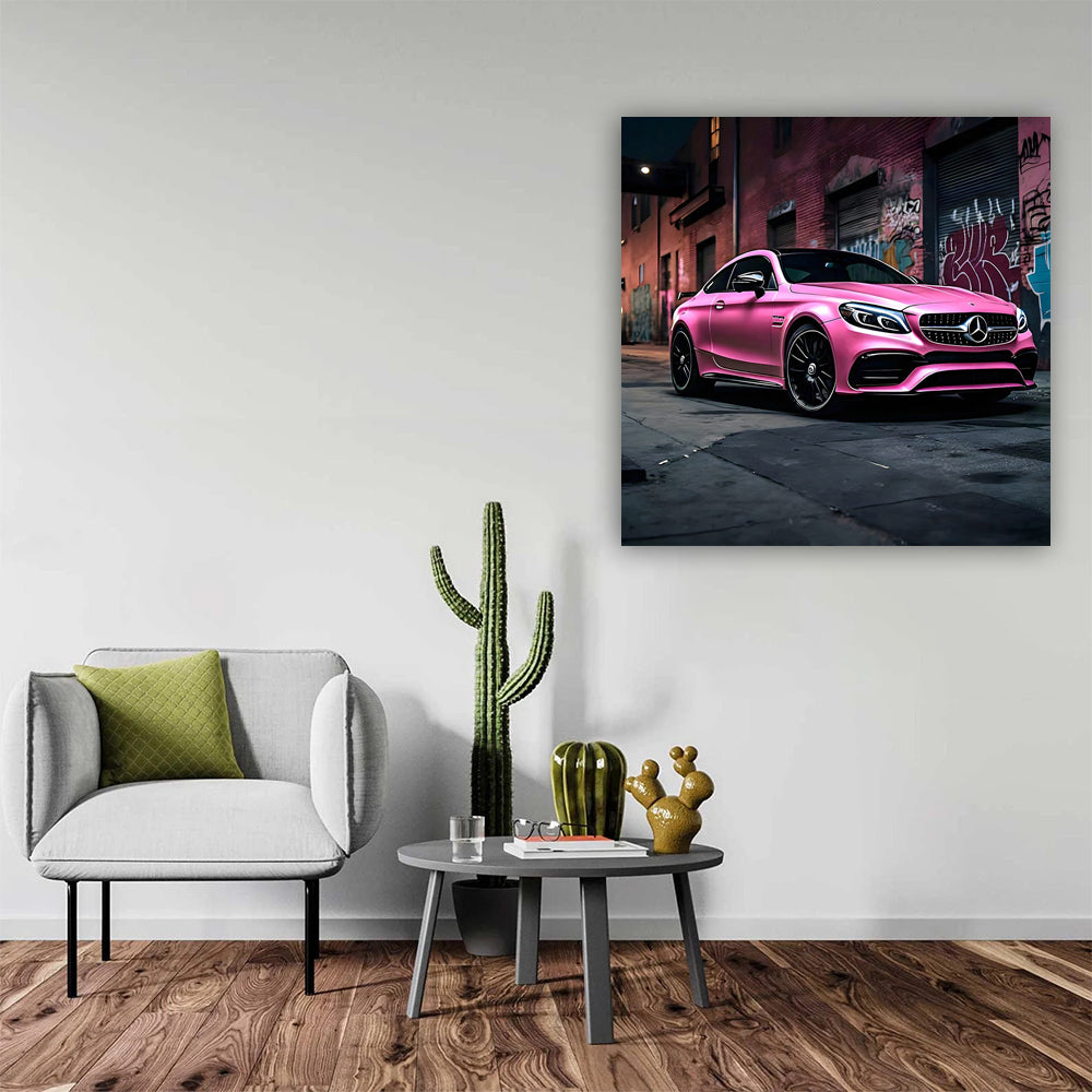 Pink Mercedes AMG C63 in Ghetto - Bold and Flashy