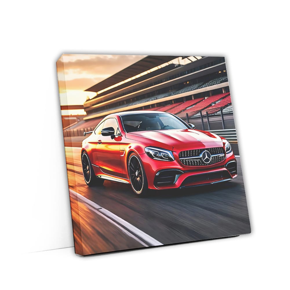 Mercedes AMG C63 in Red on Track - Power and Precision