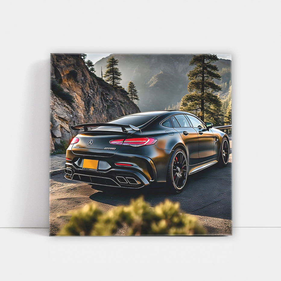 Black Mercedes AMG GT 4-Door Coupe in Mountains - Power Unleashed