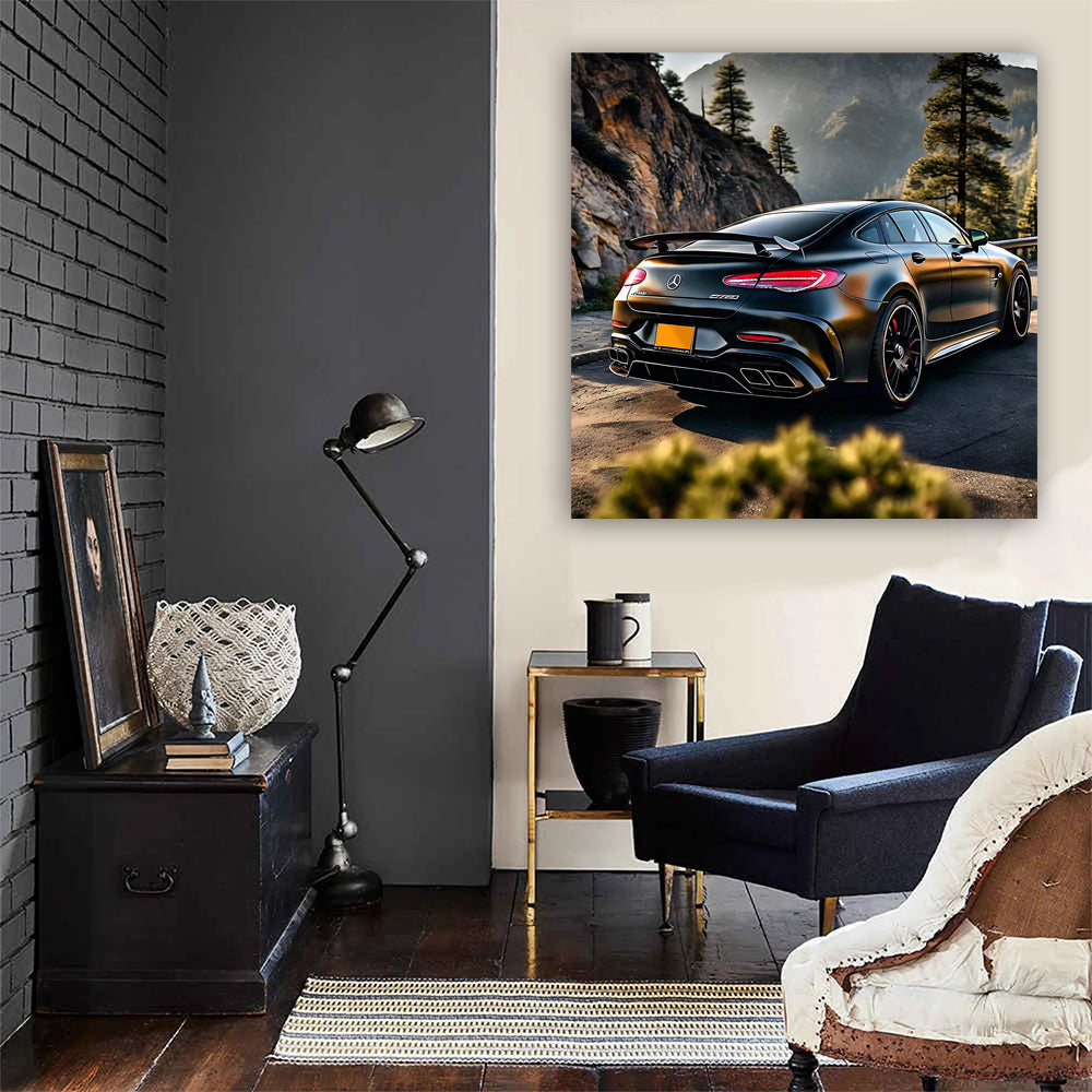 Black Mercedes AMG GT 4-Door Coupe in Mountains - Power Unleashed