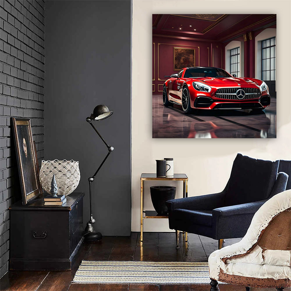 Burgundy Mercedes AMG GT in Garage - Bold and Luxurious