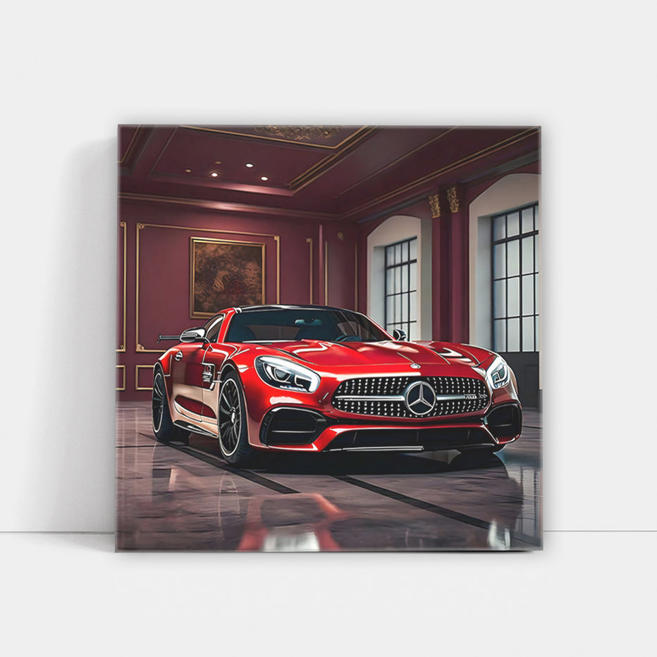 Burgundy Mercedes AMG GT in Garage - Bold and Luxurious