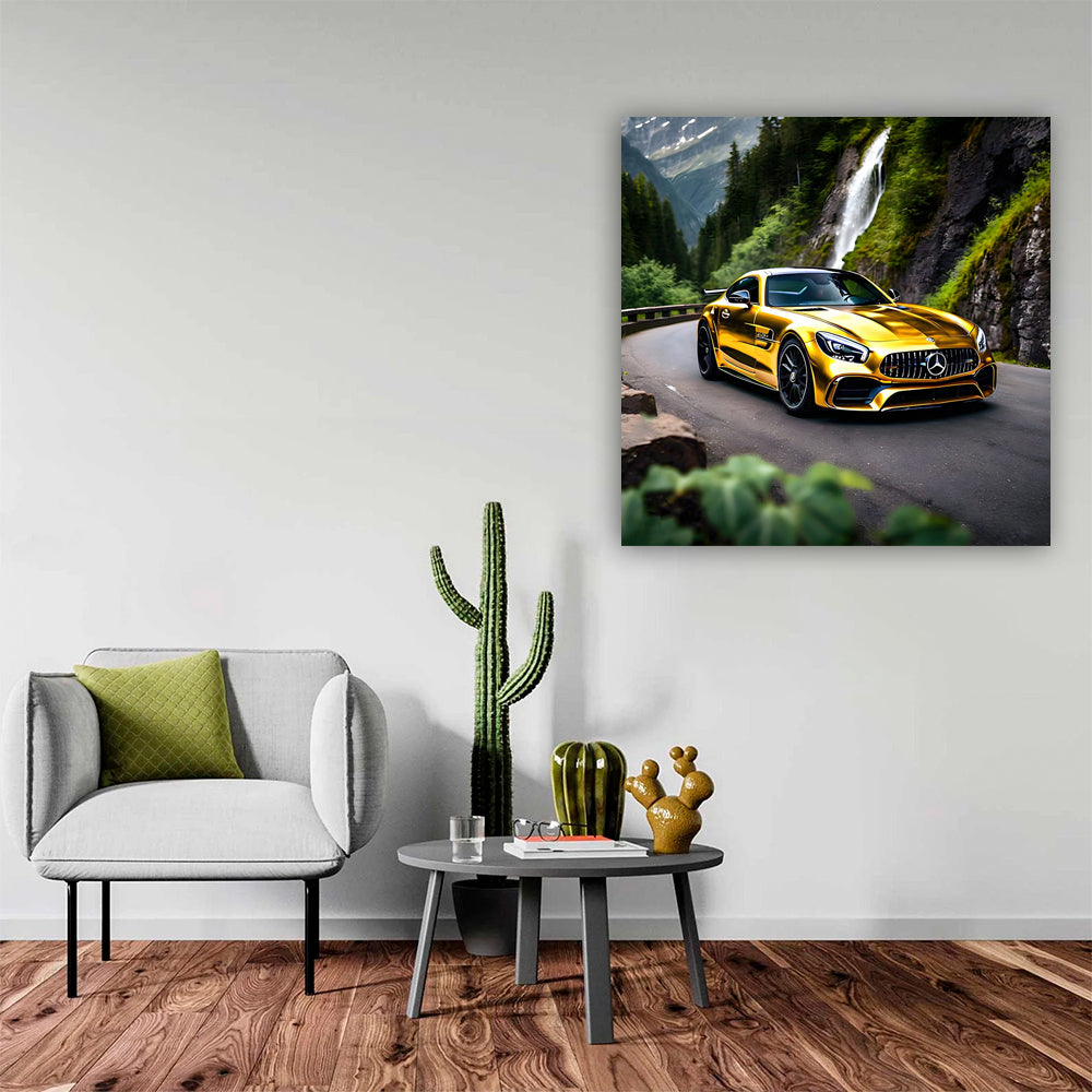 Mercedes AMG GT in Gold at National Park - Pure Elegance