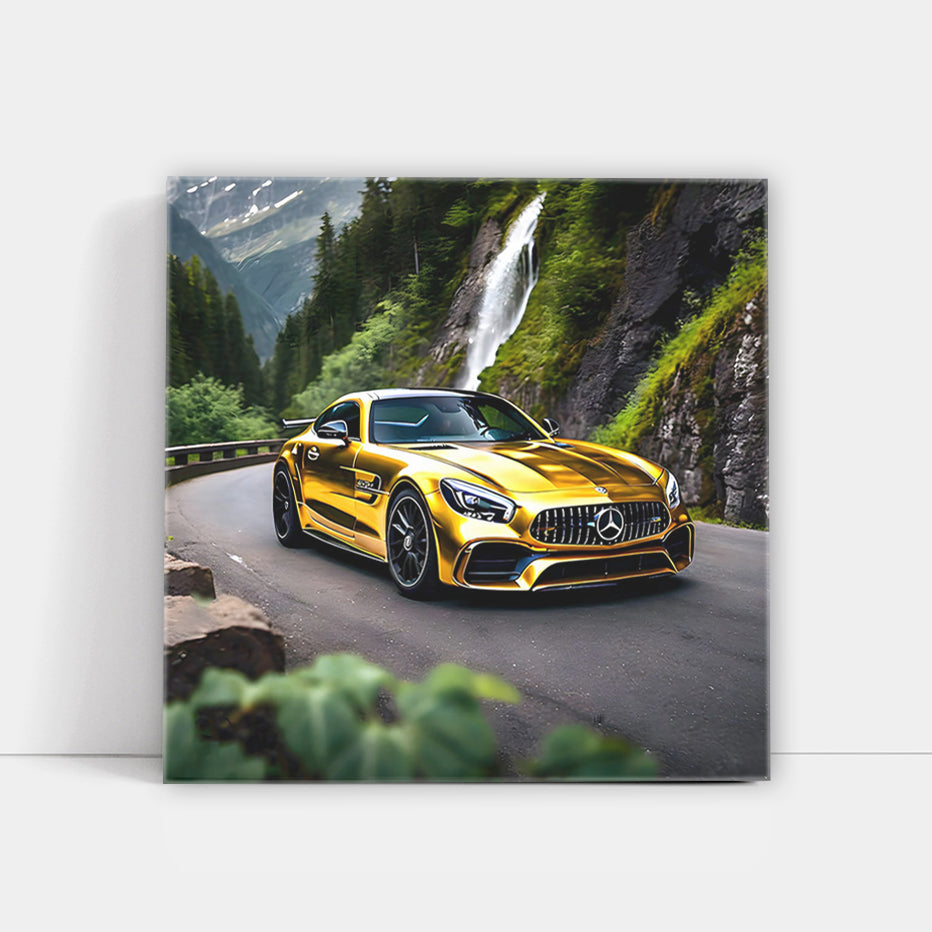 Mercedes AMG GT in Gold at National Park - Pure Elegance