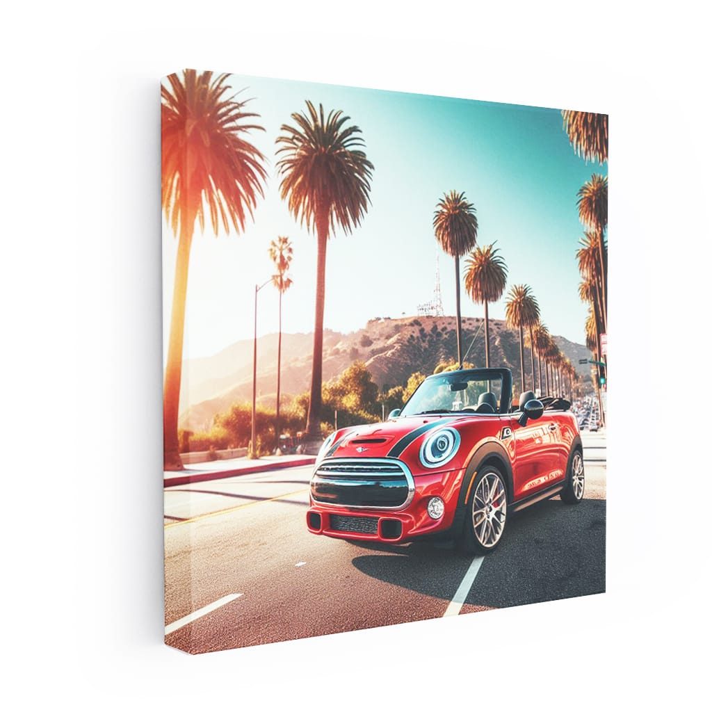 Mini Convertible Los Angel Wall Art