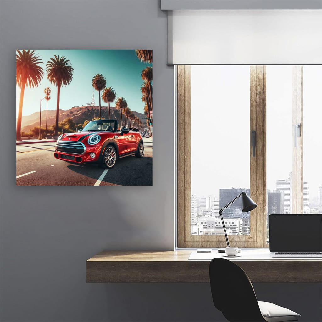 Mini Convertible Los Angel Wall Art