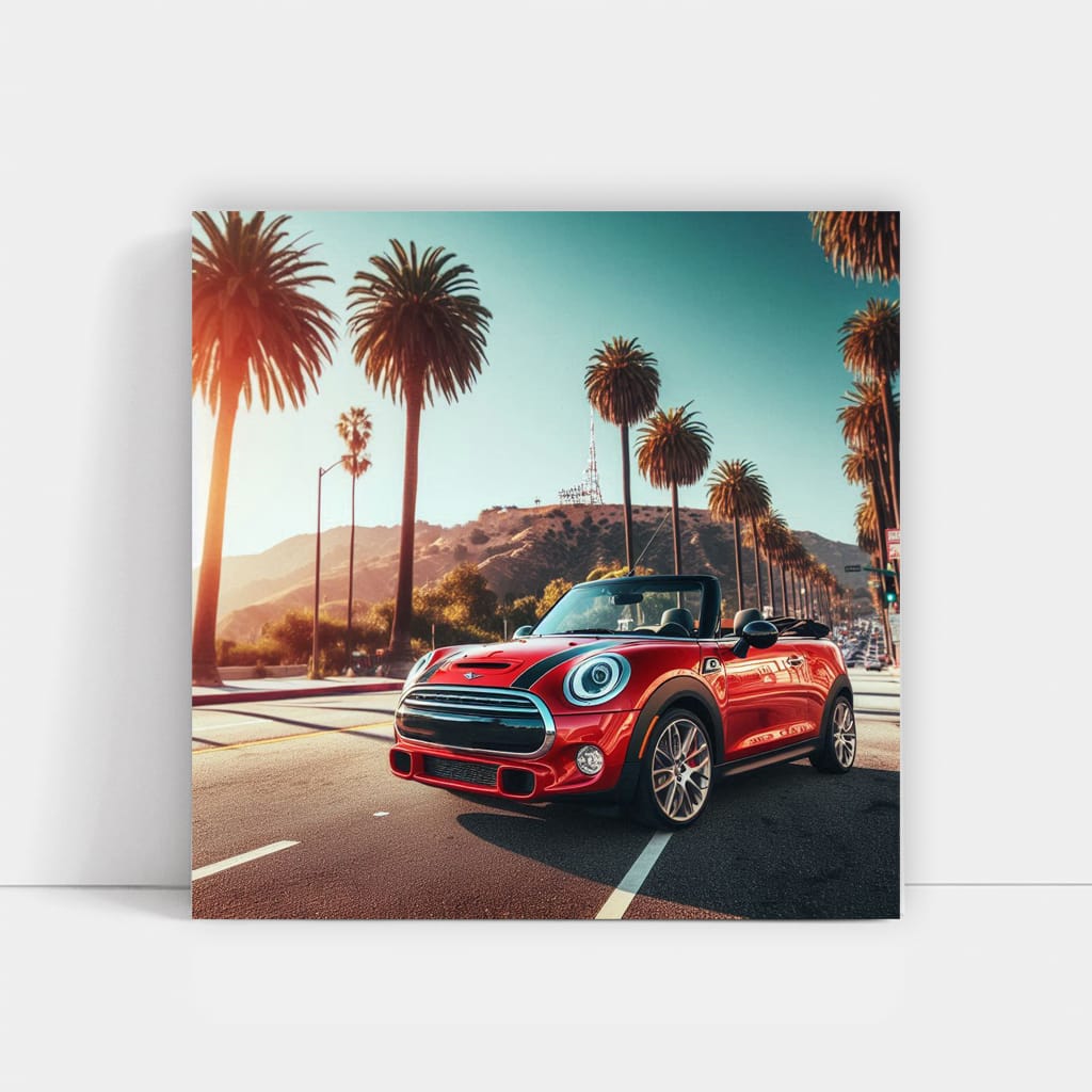 Mini Convertible Los Angel Wall Art