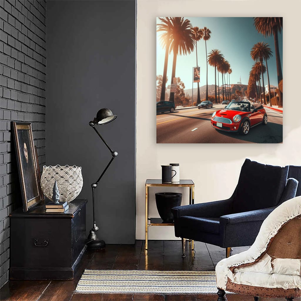 Mini Convertible Los Angeles Wall Art