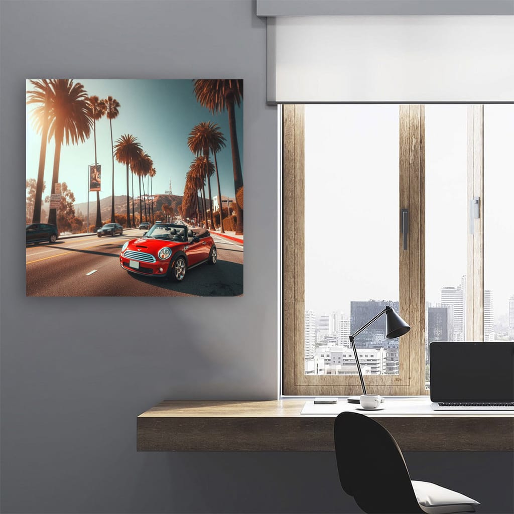 Mini Convertible Los Angeles Wall Art