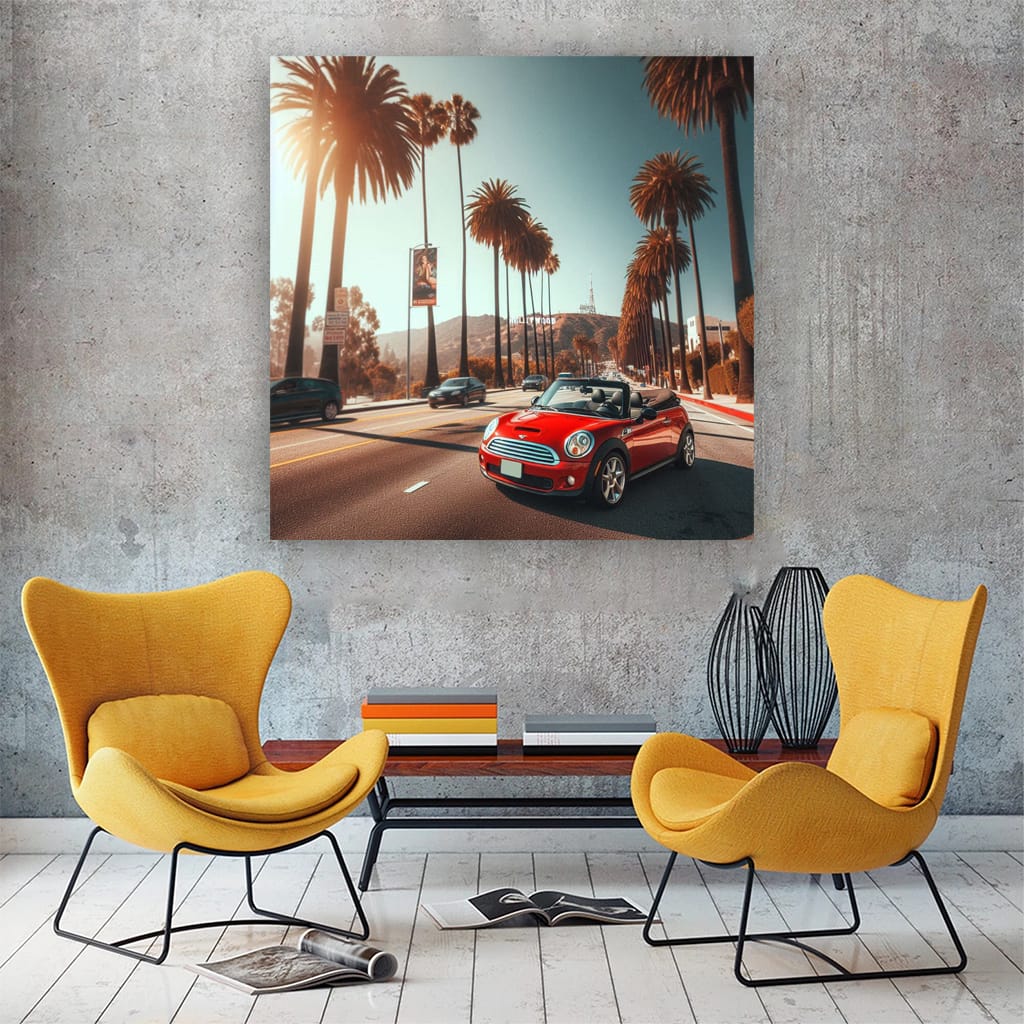 Mini Convertible Los Angeles Wall Art