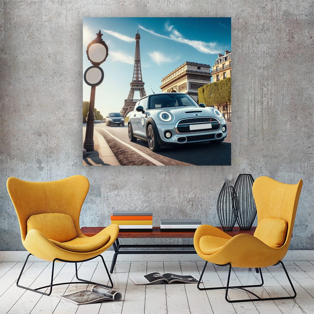 Mini Cooper Se Paris Wall Art