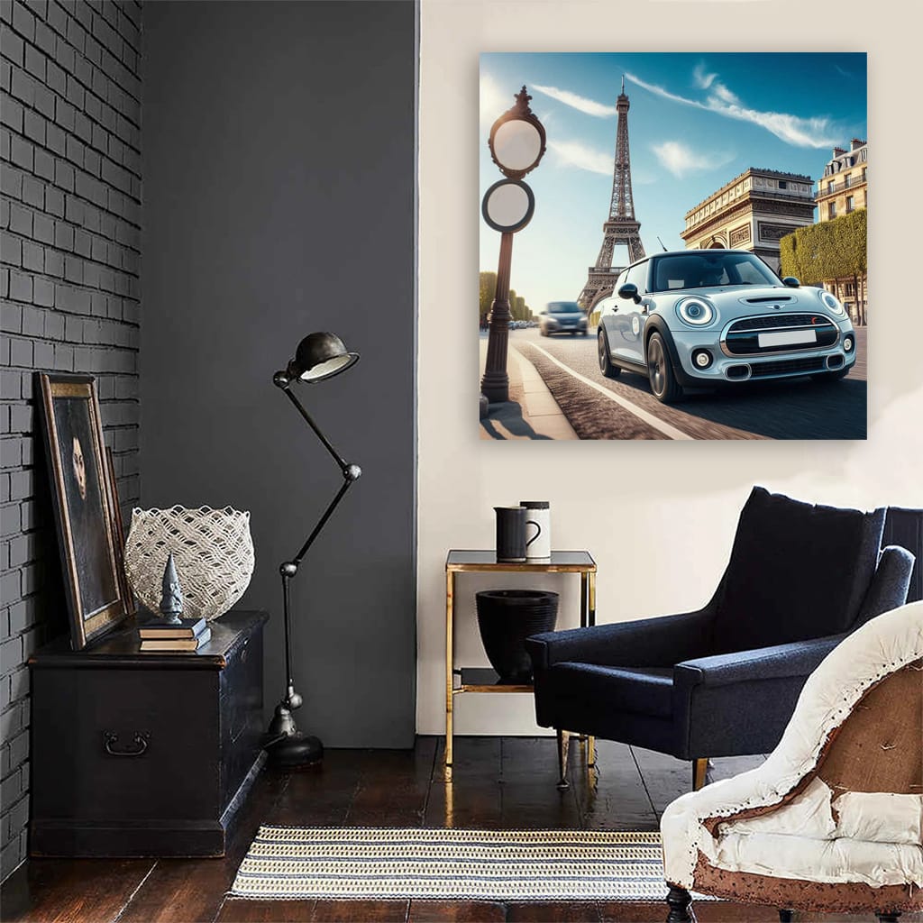 Mini Cooper Se Paris Wall Art