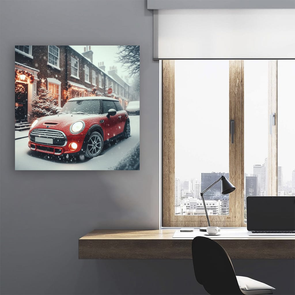 Mini Cooper Snowfall Wall Art