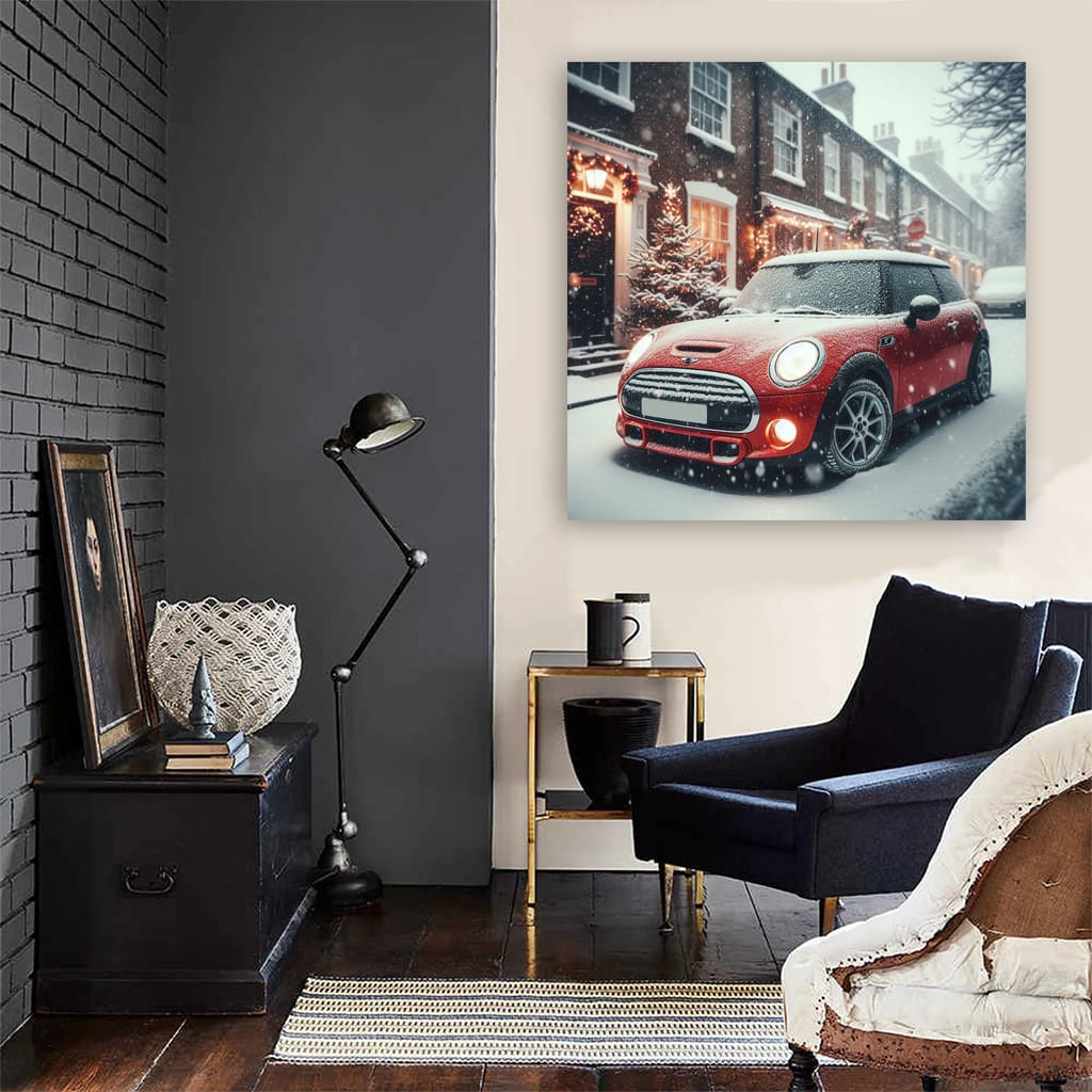 Mini Cooper Snowfall Wall Art