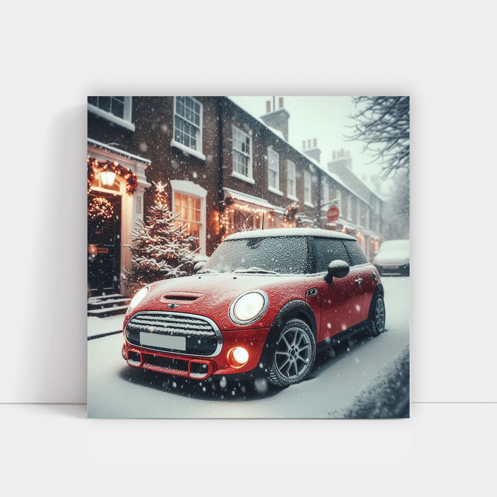 Mini Cooper Snowfall Wall Art